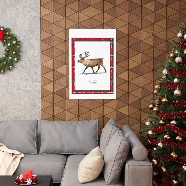 Noel Reindeer Premium Matte vertical posters