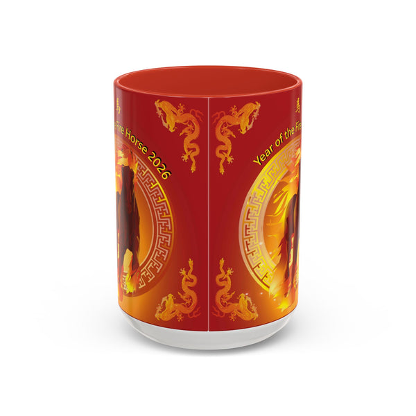 Year of the Fire Horse Coffee Mug – 2026 Chinese Zodiac Accent Mug