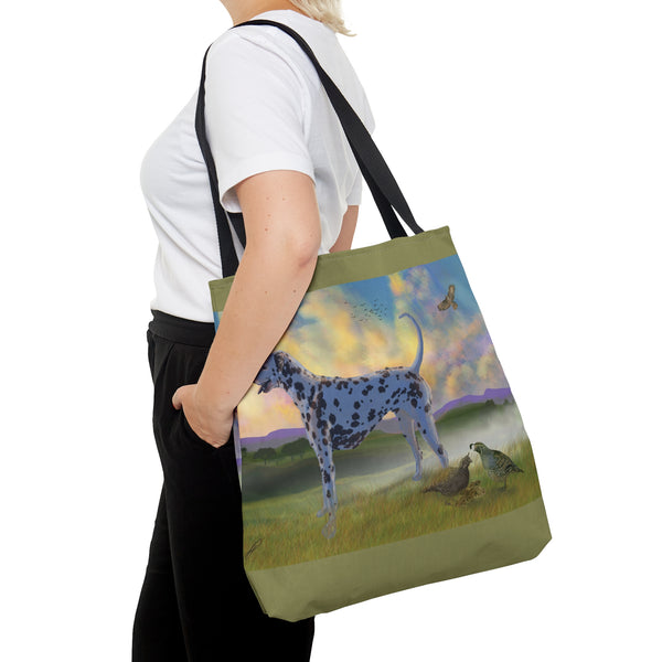 Dalmatian with Birds AOP Tote Bag