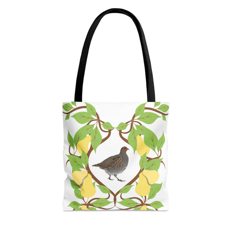 Partridge in a Pear Tree AOP Tote Bag