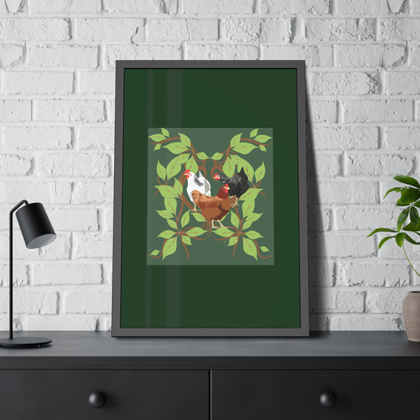 Three French Hens Framed Paper Posters