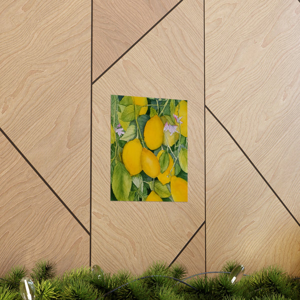 Watercolor Lemons 2 Premium Matte vertical posters
