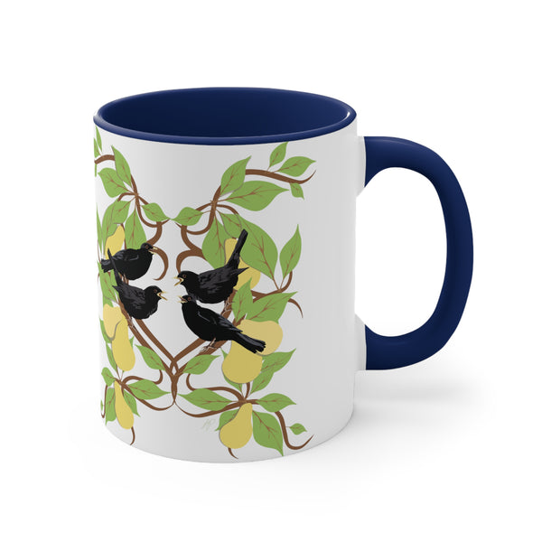 Four Colly Birds of Christmas Accent Coffee Mug, 11oz