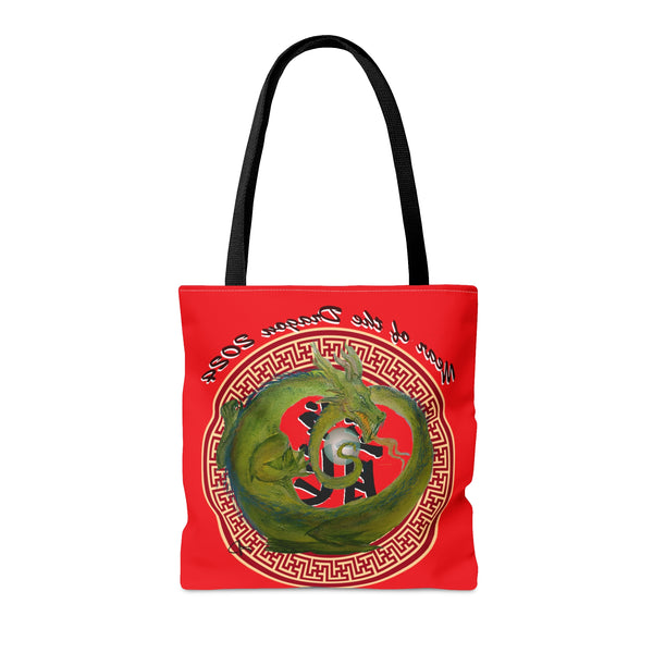 Red Lunar Dragon Tote Bag