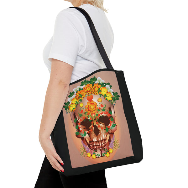 Dia de Muertos with Marigolds AOP Tote Bag