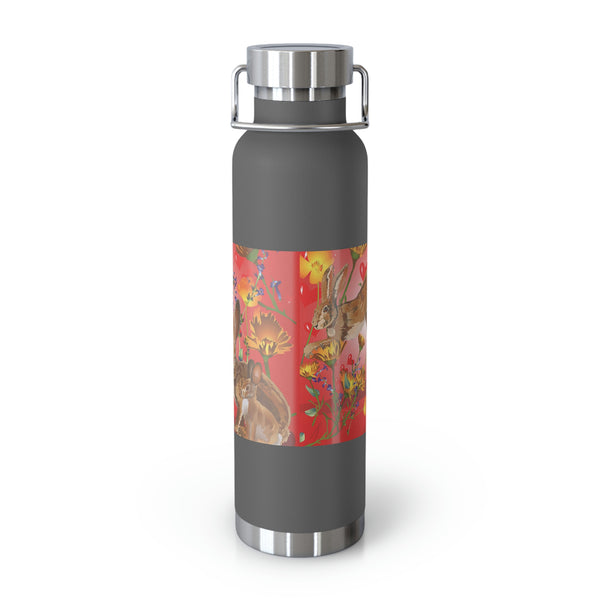 Hearts N Rabbits Copper Vacuum Insulated Bottle, 22oz