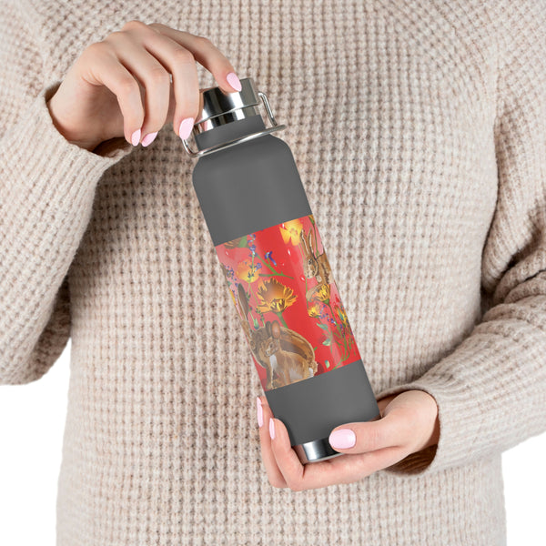 Hearts N Rabbits Copper Vacuum Insulated Bottle, 22oz